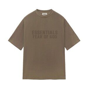 ESSENTIALS Flocked Small Letters Short T-shirt